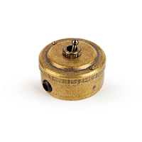 Ретро выключатель тумблерный с гайкой, бронза, 30302-1 Vintage-Brass, одноклавишный, проходной