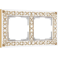Дизайнерская рамка 2 местная, белое золото, алюминий, W0021523 Werkel