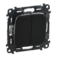 Дизайнерский выключатель, антрацит, 752915 Legrand, двухклавишный, серия Valena Allure