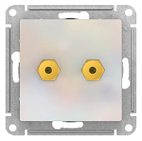 Дизайнерская аудио розетка (для колонок), жемчуг, ATN000487 Schneider Electric, серия Atlas Design