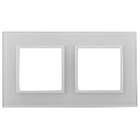 Дизайнерская рамка 2 местная, белый, Б0034488 Эра, серия Elegance