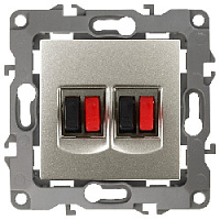 Дизайнерская аудио розетка двойная, перламутр, Б0027470 Эра, серия 12