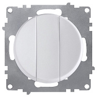 Дизайнерский выключатель, белый, 2172780 OneKeyElectro, трехклавишный