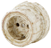 Ретро розетка с заземлением и шторками, a036796-М (KM) мрамор, Werkel модифицированный