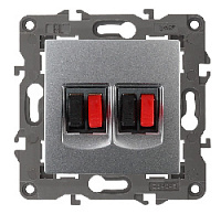 Дизайнерская аудио розетка двойная, алюминий, Б0034328 Эра, серия Elegance