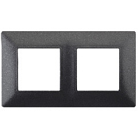 Дизайнерская рамка 2 местная, антрацит, Б0034391 Эра, серия Elegance