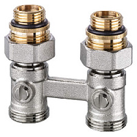 Дизайнерская арматура нижнего подключения прямая для радиатора (Н-узел) Vekotrim 1/2", никелерованная 0564-50.000 KZTO