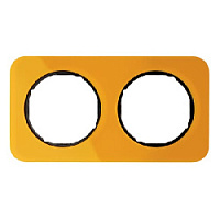 Дизайнерская рамка 2 местная, оранжевый/черный, 10122334 Berker, серия R.1