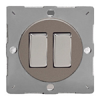 Ретро выключатель Pewter Effect, олово, EG2R Varilight двухклавишный проходной
