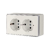 Дизайнерская розетка двойная с заземлением, слоновая кость, W5072103 Werkel, серия Gallant
