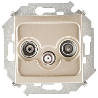 Дизайнерская розетка TV-R-SAT, шампань, 1591466-034 Simon, одиночная, серия 15