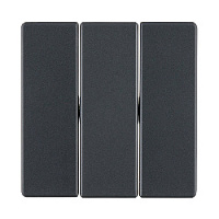 Тройная клавиша выключателя, антрацитовый, бархатный лак, 16656086 Berker, серии Q.1/Q.3/Q.7