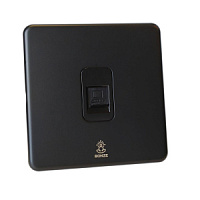 Дизайнерская розетка компьютерная RJ45 кат. 6 Mira Черный уголь, BMBIRJ456 Bonze