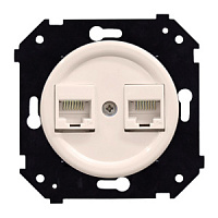 Ретро розетка RJ45, C.5E | UTP | T568A-B интернет, песочное золото, B3-302-24M BIRONI