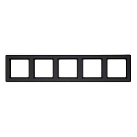 Дизайнерская рамка 5 местная, антрацитовый, бархатный лак, 10156086 Berker, серия Q.1