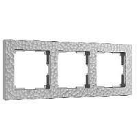 Дизайнерская рамка 3 местная, серебряный, поликарбонат, W0032406 Werkel