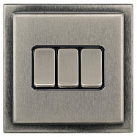 Ретро выключатель Colossal II Античное матовое серебро, GD2513-2-AMS T&J Electric трехклавишный проходной