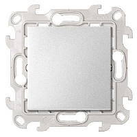 Дизайнерский выключатель-кнопка, алюминий, 2450150-033 Simon, одноклавишный, серия 24 Harmonie