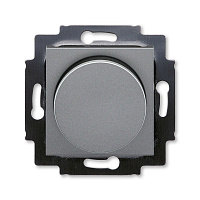 Дизайнерский светорегулятор, сталь / дымчатый черный, 2CHH942247A6069 ABB, серия Levit