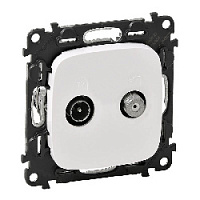 Дизайнерская розетка TV-SAT одиночная, белый, 753758 Legrand, серия Valena Allure