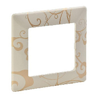 Дизайнерская рамка 1 местная, ампир бежевый, 754111 Legrand, серия Valena Life
