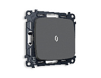 Комплект механизма 1-кл выключателя с подсветкой 5600K нейтральный белый свет, графит мягкое касание, MO902015 Ambrella Volt, одноклавишный