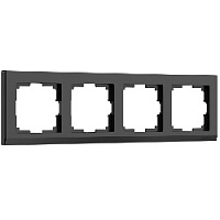 Дизайнерская рамка 4 местная, черный, поликарбонат, W0041808 Werkel