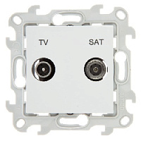 Дизайнерская розетка TV-R-SAT, белый, 2410486-030 Simon, оконечная, серия 24 Harmonie
