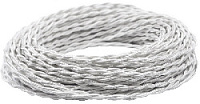 Ретро кабель витой электрический (50м) 2*1.5, белый шелк, серия Twist, Interior Electric