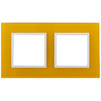 Дизайнерская рамка 2 местная, желтый, Б0034494 Эра, серия Elegance
