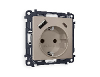 Комплект механизма электрической розетки 2USB A+C 20W (быстрая зарядка) с/з, серо-бежевый матовый, MA370010 Ambrella Volt