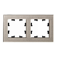 Дизайнерская рамка 2 местная, шампань, стекло, ATN320502 Schneider Electric, серия Atlas Design Nature