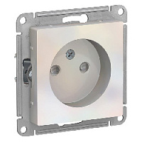 Дизайнерская розетка без заземления, со шторками, жемчуг, ATN000449 Schneider Electric, серия Atlas Design