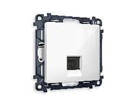Комплект механизма телефонной розетки RJ-11(4P4C) с шторкой , белый глянец, MA112030 Ambrella Volt