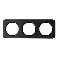 Дизайнерская рамка 3 местная, дуб/черный, дерево, 10132354 Berker, серия R.1