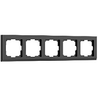 Дизайнерская рамка 5 местная, черный, поликарбонат, W0051808 Werkel