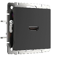 Дизайнерская розетка HDMI, черный матовый, W1186008 Werkel