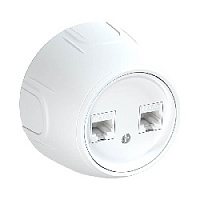 Дизайнерская розетка компьютерная RJ-45, двойная, 7700891, белый, OneKeyElectro, серия Rotondo