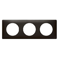 Дизайнерская рамка 3 местная, карбон, 068983 Legrand, серия Celiane