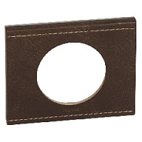 Дизайнерская рамка 1 местная, кожа коричневая, камень, 069401 Legrand, серия Celiane
