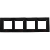 Дизайнерская рамка 4 местная, антрацит, Б0034528 Эра, серия Elegance