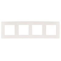 Дизайнерская рамка 4 местная, Сатин, белый, Б0052529 Эра, серия 12