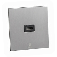 Дизайнерская розетка HDMI Aura Никель браш, BANHD Bonze