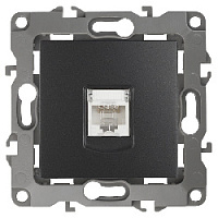 Дизайнерская розетка интернет RJ-45, антрацит, Б0014727 Эра, серия 12