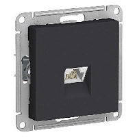 Дизайнерская розетка компьютерная RJ-45 кат. 6, карбон, ATN001086 Schneider Electric, серия Atlas Design
