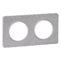 Дизайнерская рамка 2 местная, алюминий Martele/белый, S52P804K Schneider Electric, серия Odace