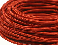 Ретро кабель круглый электрический (50м) 3*2.5, красный шелк, серия Loft, Interior Electric