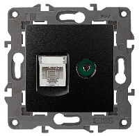 Дизайнерская розетка RJ-45  + TV, антрацит, Б0034318 Эра, серия Elegance