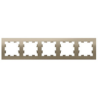 Дизайнерская рамка 5 местная, шампань, ATN000505 Schneider Electric, серия Atlas Design