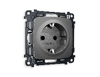 Комплект механизма электрической розетки с/з c шторками, антрацит серый, MO657010 Ambrella Volt